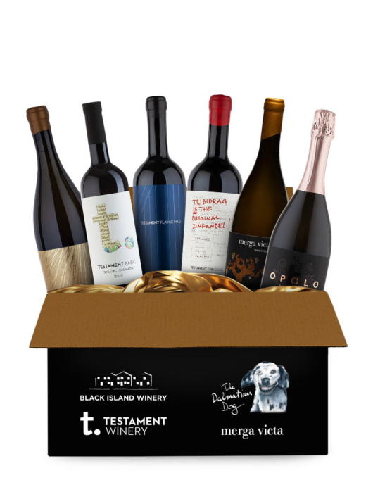 Premium box vina iz naših vinarija Testament i Merga Victa te linija Dalmatian Dog
